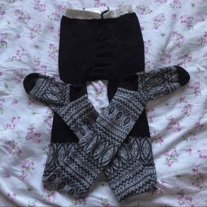 urban outfitters high sock black tights